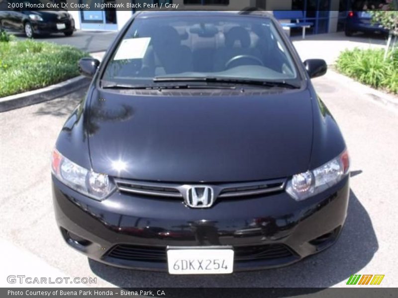 Nighthawk Black Pearl / Gray 2008 Honda Civic LX Coupe