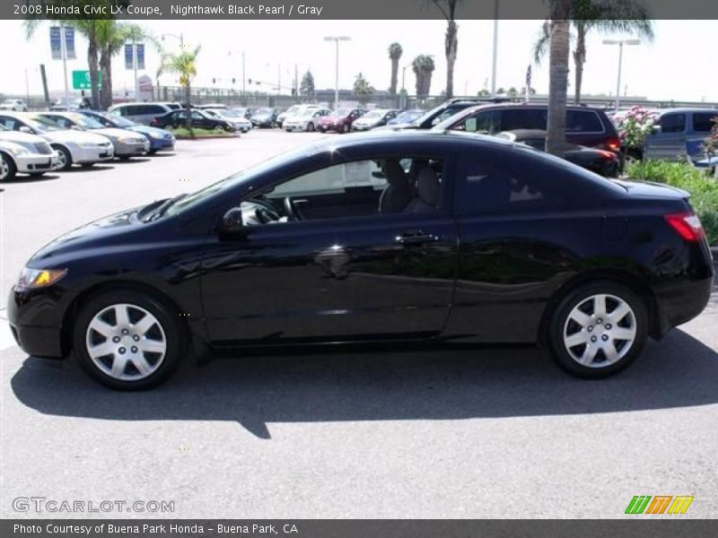 Nighthawk Black Pearl / Gray 2008 Honda Civic LX Coupe