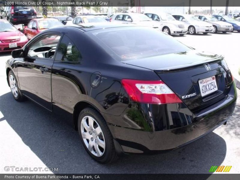 Nighthawk Black Pearl / Gray 2008 Honda Civic LX Coupe