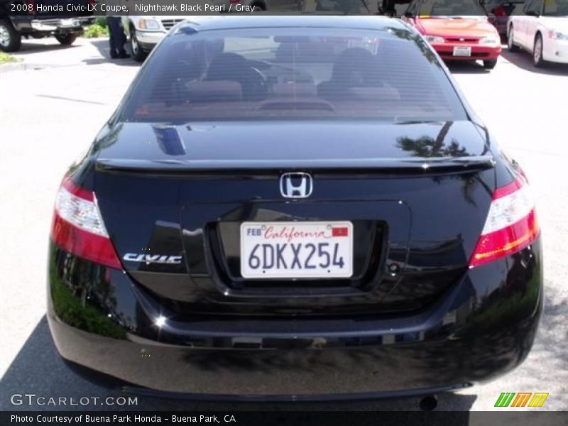 Nighthawk Black Pearl / Gray 2008 Honda Civic LX Coupe