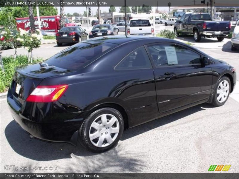 Nighthawk Black Pearl / Gray 2008 Honda Civic LX Coupe