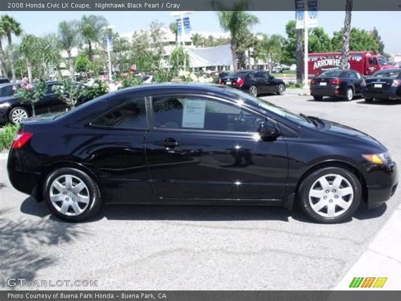 Nighthawk Black Pearl / Gray 2008 Honda Civic LX Coupe