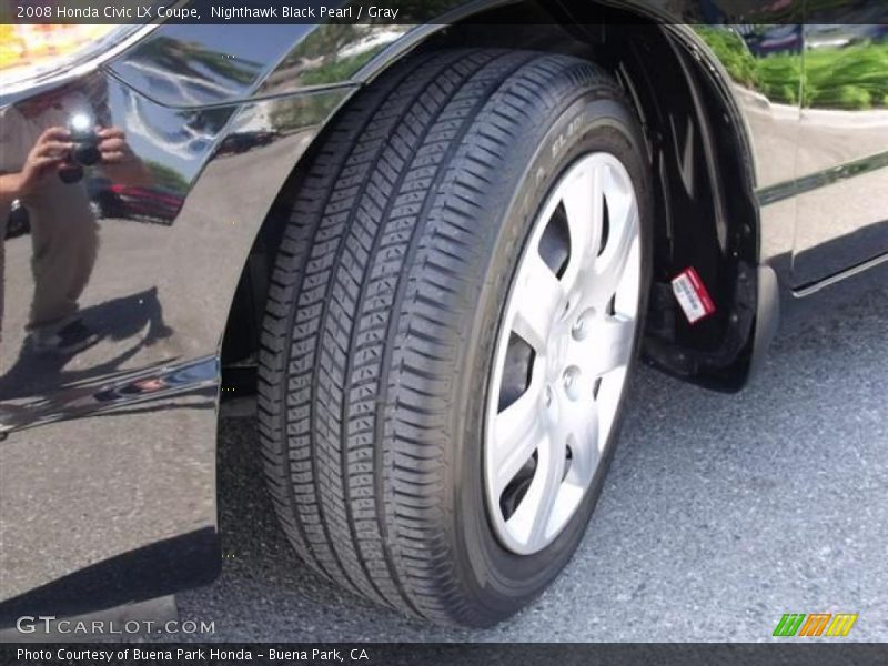 Nighthawk Black Pearl / Gray 2008 Honda Civic LX Coupe