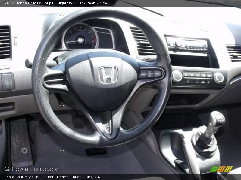 Nighthawk Black Pearl / Gray 2008 Honda Civic LX Coupe