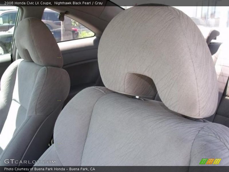 Nighthawk Black Pearl / Gray 2008 Honda Civic LX Coupe