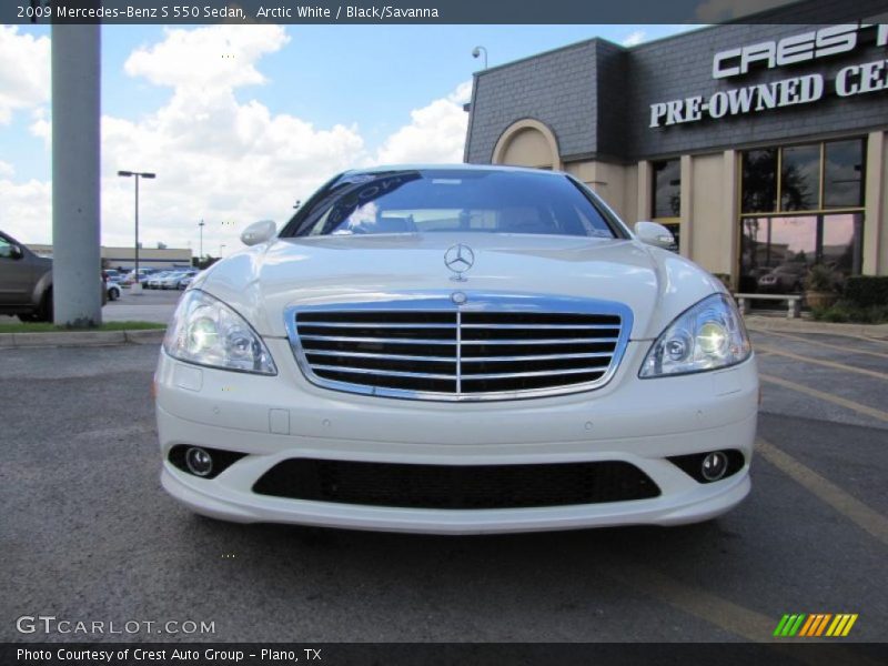 Arctic White / Black/Savanna 2009 Mercedes-Benz S 550 Sedan