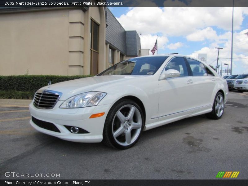 Arctic White / Black/Savanna 2009 Mercedes-Benz S 550 Sedan
