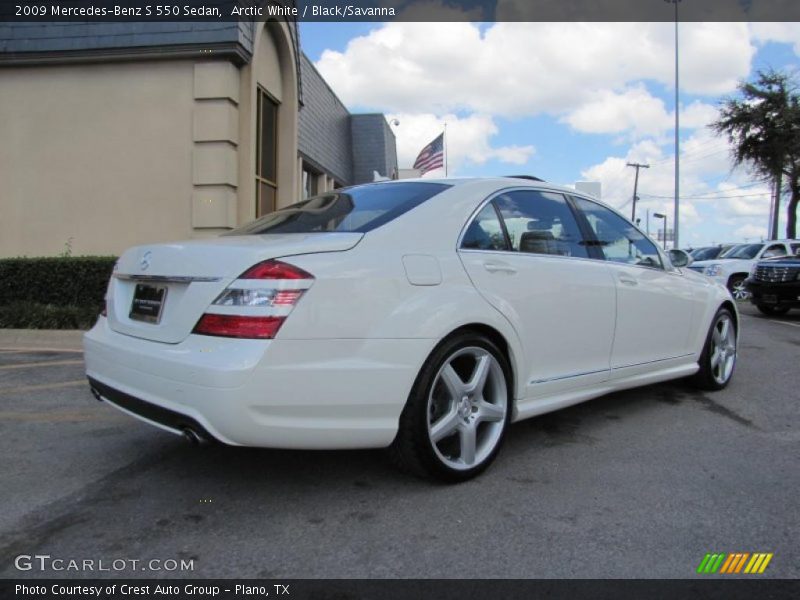 Arctic White / Black/Savanna 2009 Mercedes-Benz S 550 Sedan