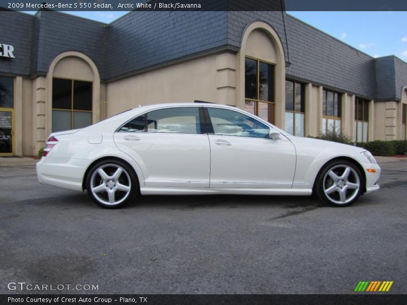Arctic White / Black/Savanna 2009 Mercedes-Benz S 550 Sedan