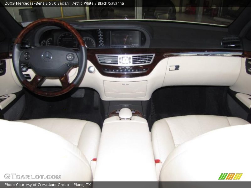 Arctic White / Black/Savanna 2009 Mercedes-Benz S 550 Sedan