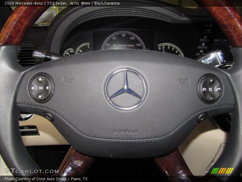 Arctic White / Black/Savanna 2009 Mercedes-Benz S 550 Sedan