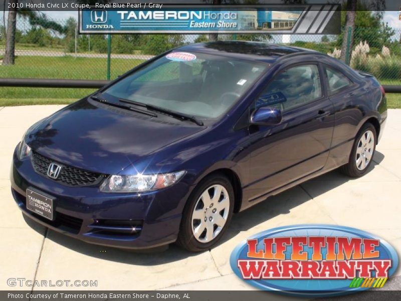 Royal Blue Pearl / Gray 2010 Honda Civic LX Coupe