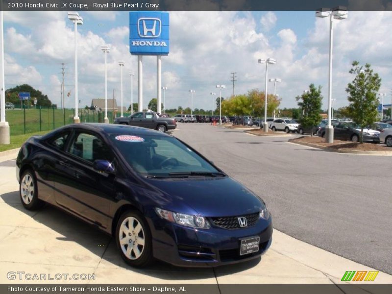 Royal Blue Pearl / Gray 2010 Honda Civic LX Coupe