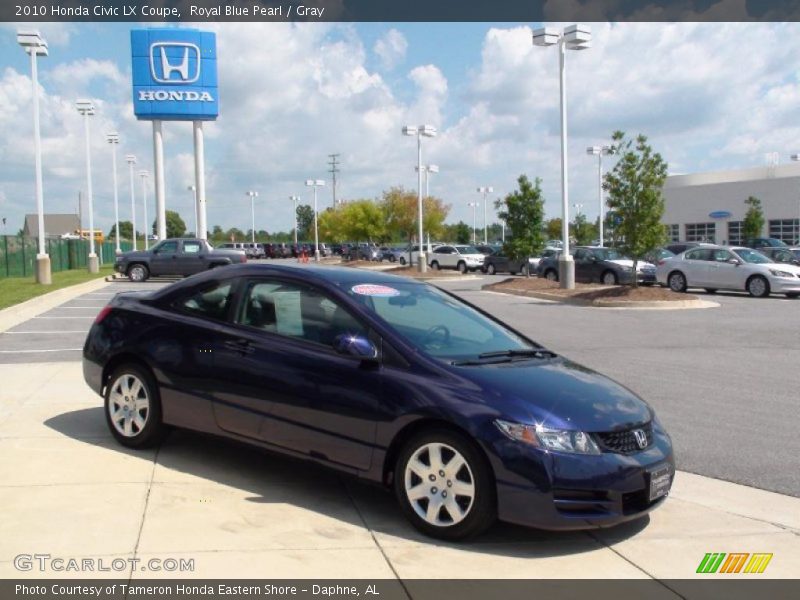 Royal Blue Pearl / Gray 2010 Honda Civic LX Coupe