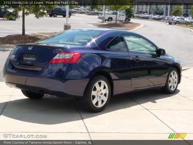 Royal Blue Pearl / Gray 2010 Honda Civic LX Coupe