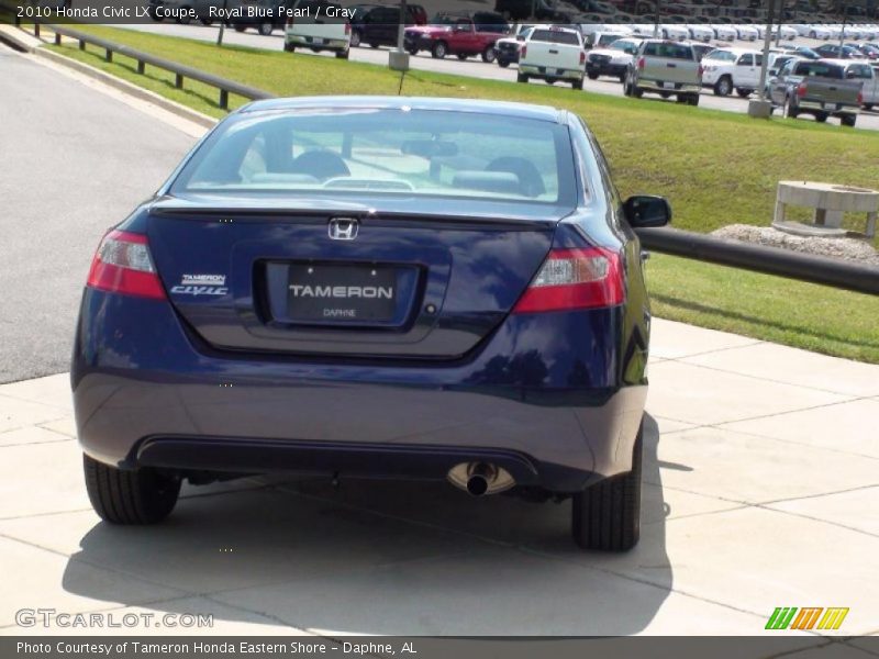 Royal Blue Pearl / Gray 2010 Honda Civic LX Coupe