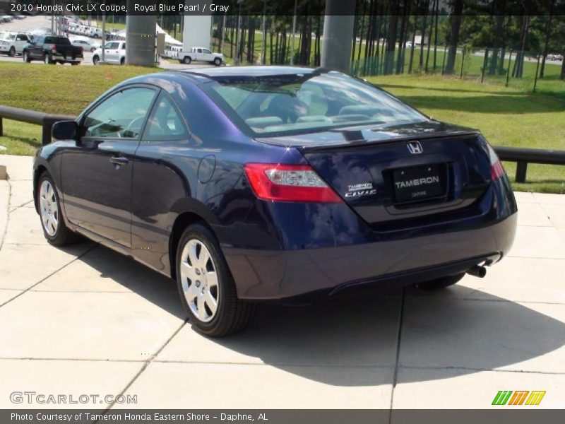 Royal Blue Pearl / Gray 2010 Honda Civic LX Coupe