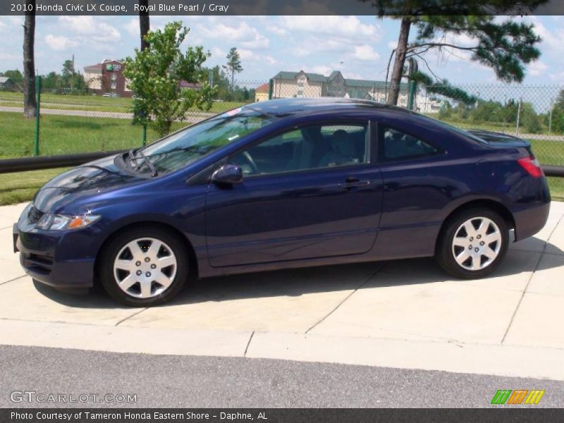 Royal Blue Pearl / Gray 2010 Honda Civic LX Coupe