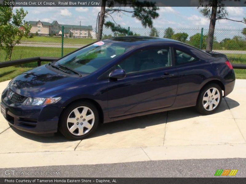 Royal Blue Pearl / Gray 2010 Honda Civic LX Coupe
