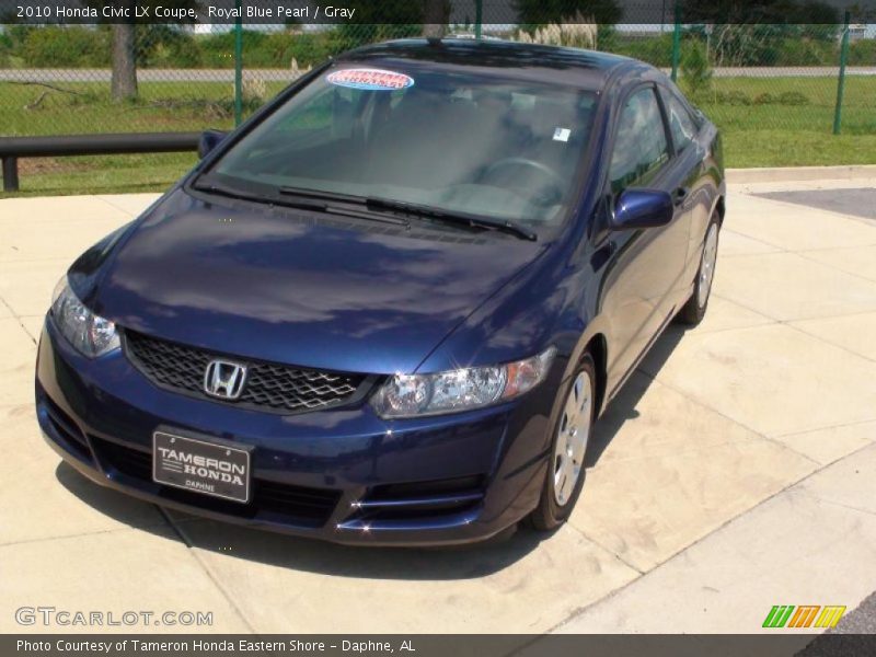 Royal Blue Pearl / Gray 2010 Honda Civic LX Coupe