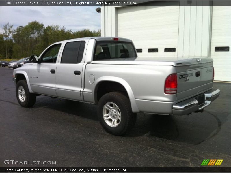 Bright Silver Metallic / Dark Slate Gray 2002 Dodge Dakota SLT Quad Cab 4x4