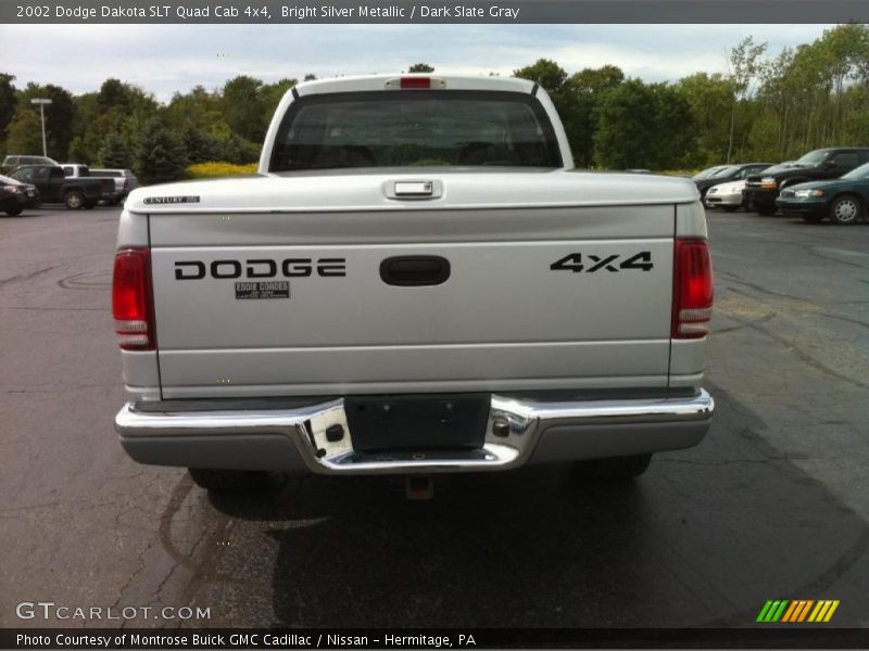 Bright Silver Metallic / Dark Slate Gray 2002 Dodge Dakota SLT Quad Cab 4x4