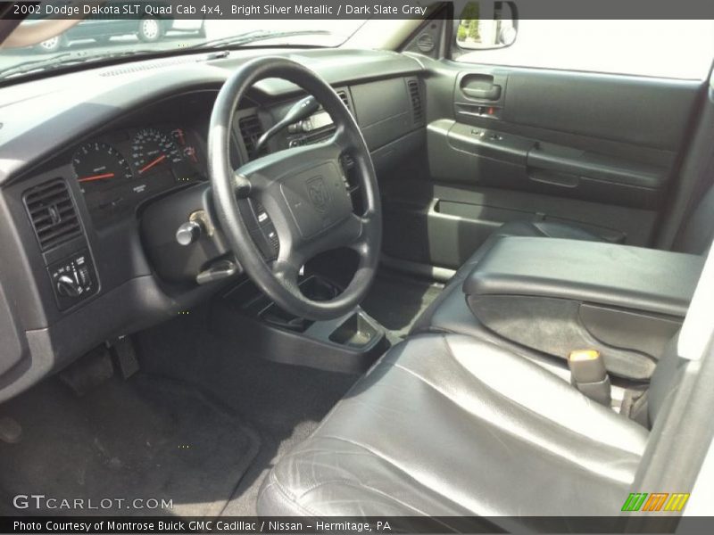 Bright Silver Metallic / Dark Slate Gray 2002 Dodge Dakota SLT Quad Cab 4x4