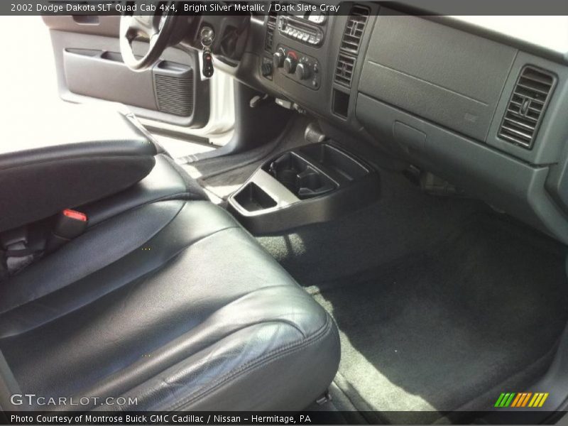 Bright Silver Metallic / Dark Slate Gray 2002 Dodge Dakota SLT Quad Cab 4x4