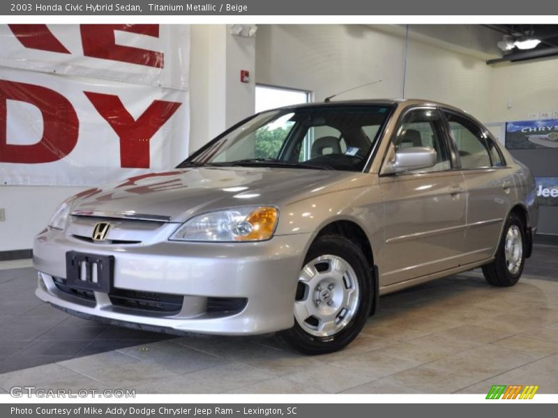 Titanium Metallic / Beige 2003 Honda Civic Hybrid Sedan