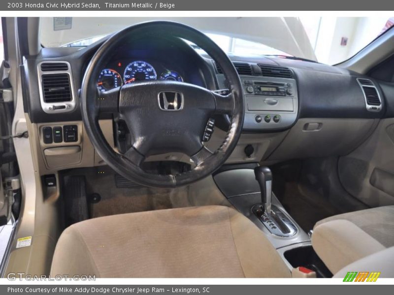 Titanium Metallic / Beige 2003 Honda Civic Hybrid Sedan