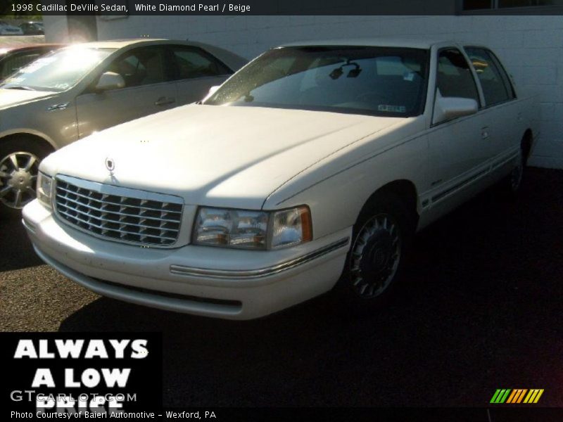 White Diamond Pearl / Beige 1998 Cadillac DeVille Sedan