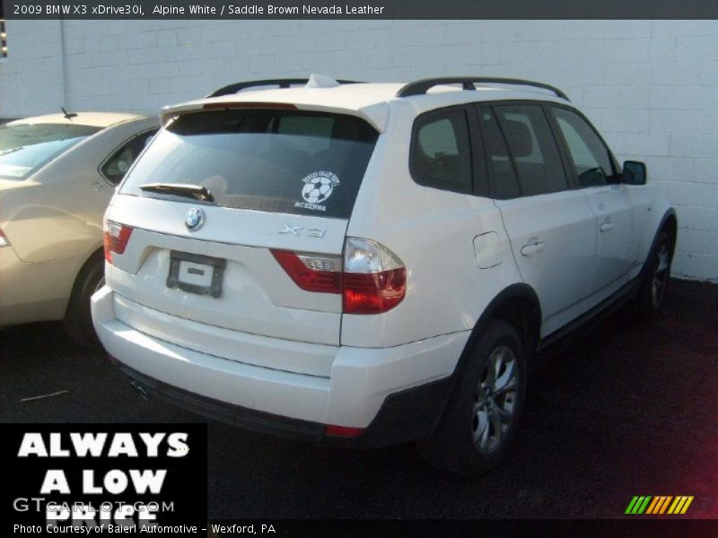 Alpine White / Saddle Brown Nevada Leather 2009 BMW X3 xDrive30i