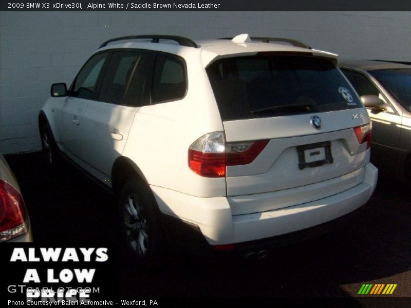 Alpine White / Saddle Brown Nevada Leather 2009 BMW X3 xDrive30i