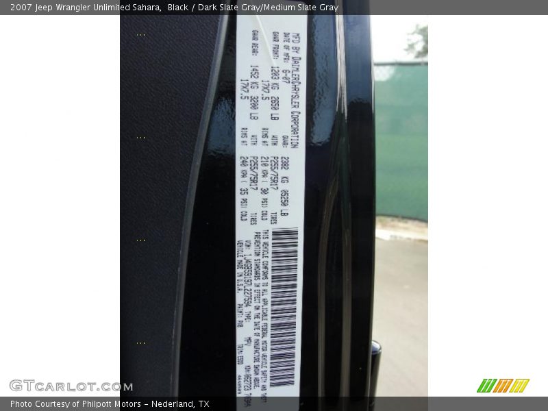 Black / Dark Slate Gray/Medium Slate Gray 2007 Jeep Wrangler Unlimited Sahara