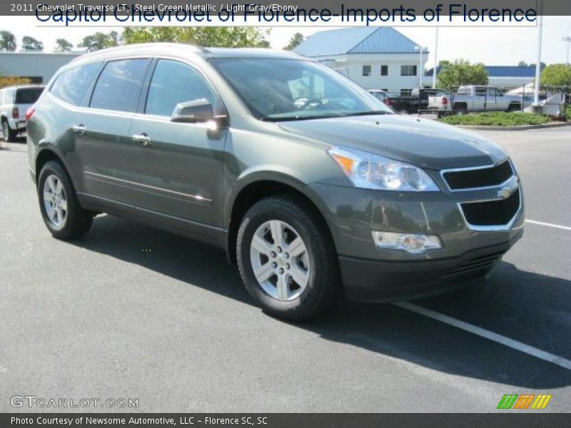 Steel Green Metallic / Light Gray/Ebony 2011 Chevrolet Traverse LT