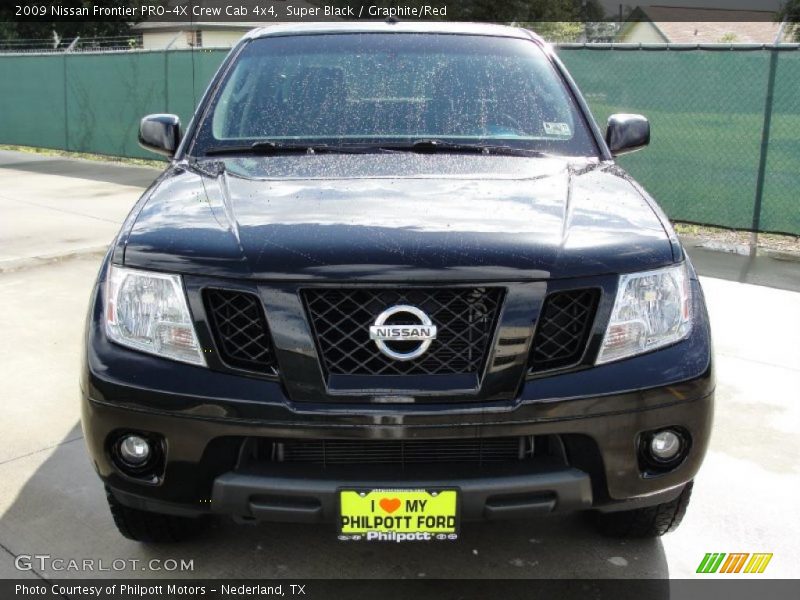 Super Black / Graphite/Red 2009 Nissan Frontier PRO-4X Crew Cab 4x4