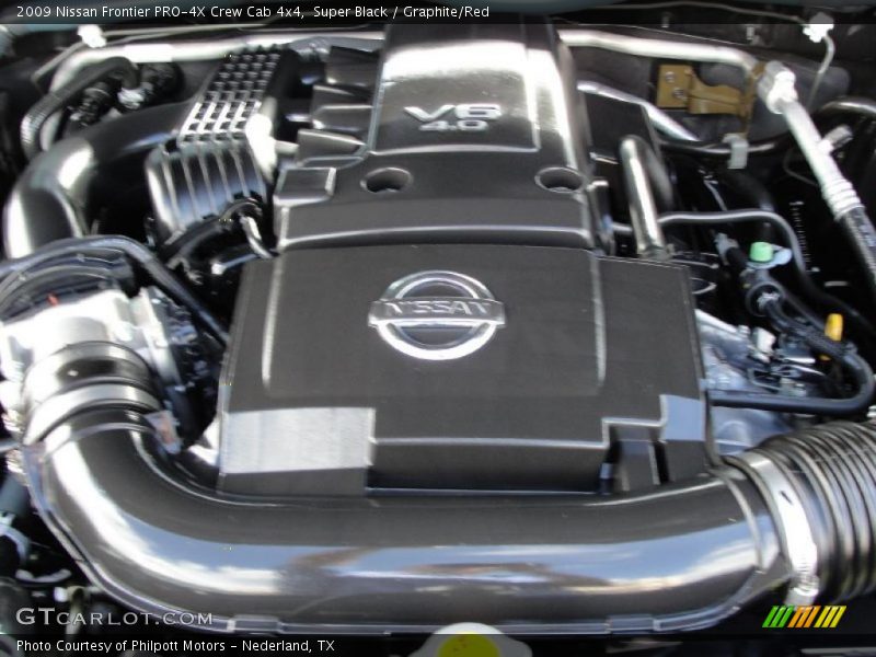Super Black / Graphite/Red 2009 Nissan Frontier PRO-4X Crew Cab 4x4
