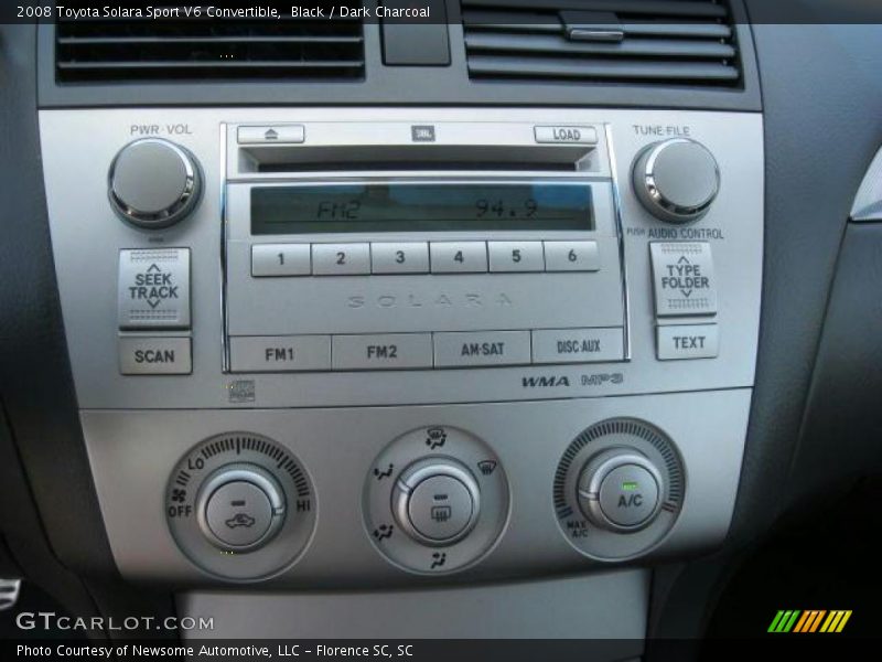 Black / Dark Charcoal 2008 Toyota Solara Sport V6 Convertible