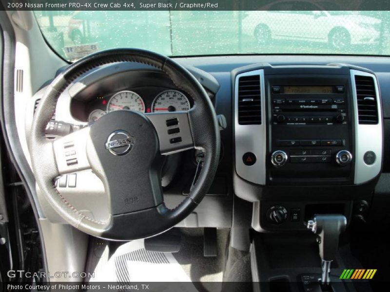 Super Black / Graphite/Red 2009 Nissan Frontier PRO-4X Crew Cab 4x4