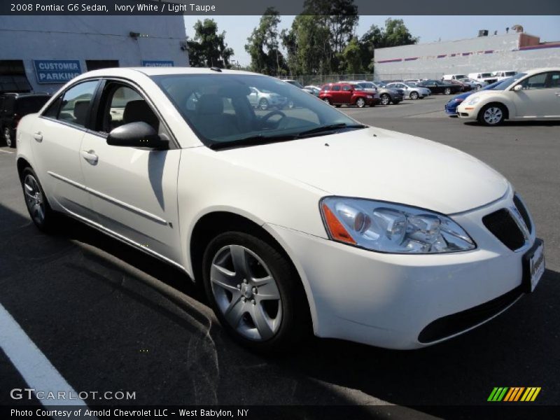 Ivory White / Light Taupe 2008 Pontiac G6 Sedan