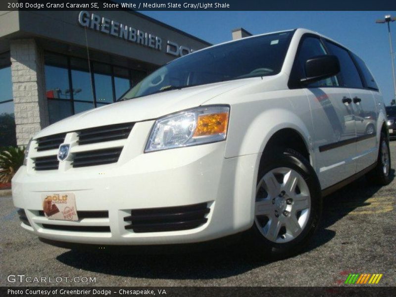 Stone White / Medium Slate Gray/Light Shale 2008 Dodge Grand Caravan SE