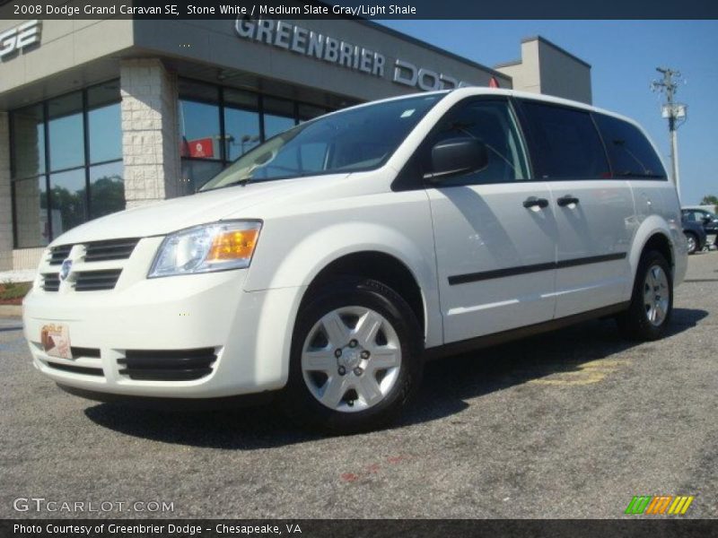 Stone White / Medium Slate Gray/Light Shale 2008 Dodge Grand Caravan SE
