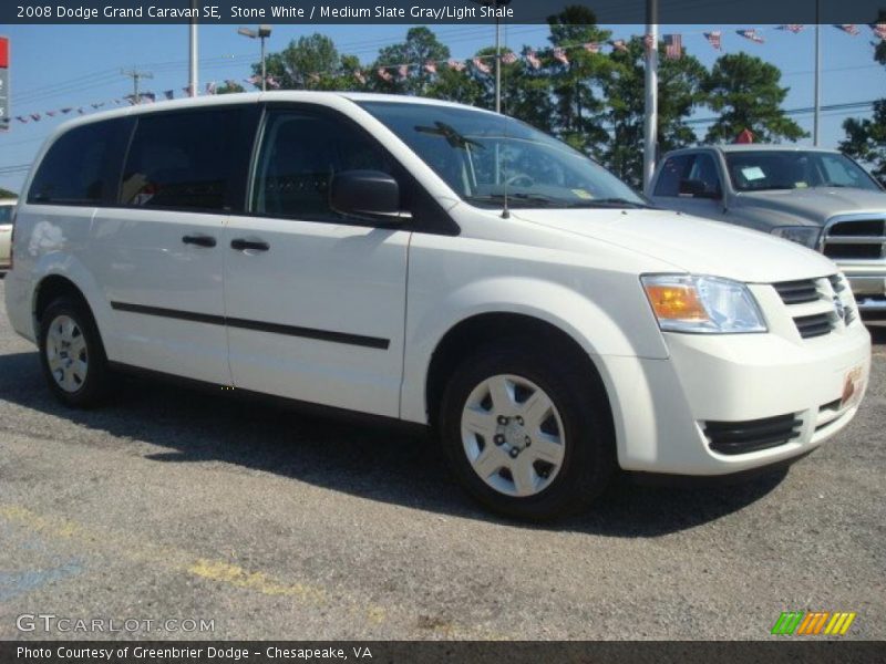 Stone White / Medium Slate Gray/Light Shale 2008 Dodge Grand Caravan SE