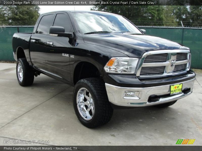 Brilliant Black Crystal Pearl / Dark Slate Gray 2009 Dodge Ram 1500 Lone Star Edition Crew Cab 4x4