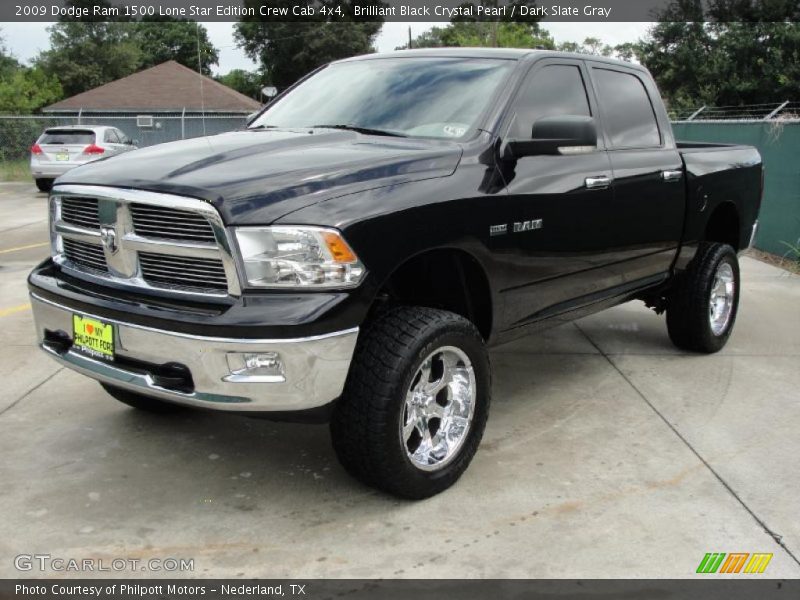 Brilliant Black Crystal Pearl / Dark Slate Gray 2009 Dodge Ram 1500 Lone Star Edition Crew Cab 4x4