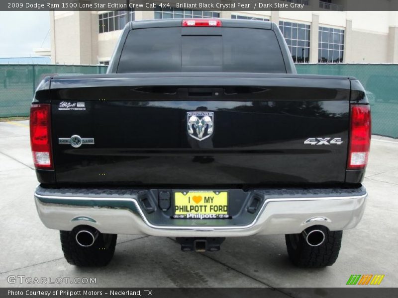Brilliant Black Crystal Pearl / Dark Slate Gray 2009 Dodge Ram 1500 Lone Star Edition Crew Cab 4x4