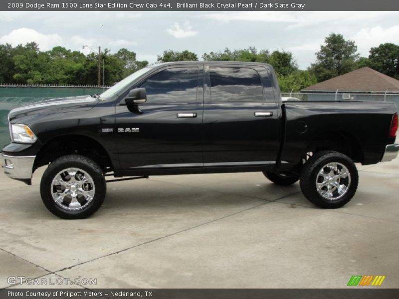 Brilliant Black Crystal Pearl / Dark Slate Gray 2009 Dodge Ram 1500 Lone Star Edition Crew Cab 4x4