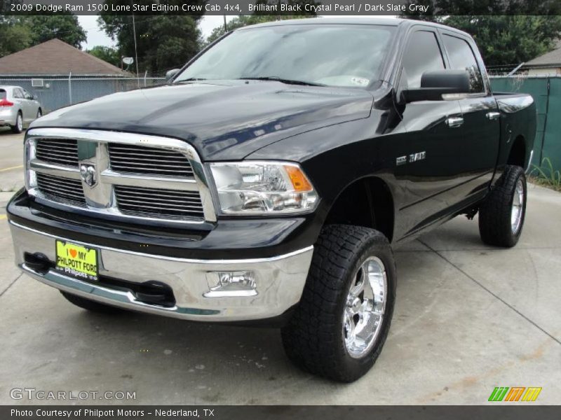 Brilliant Black Crystal Pearl / Dark Slate Gray 2009 Dodge Ram 1500 Lone Star Edition Crew Cab 4x4