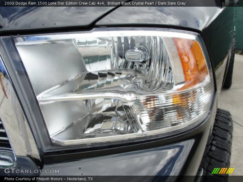 Brilliant Black Crystal Pearl / Dark Slate Gray 2009 Dodge Ram 1500 Lone Star Edition Crew Cab 4x4