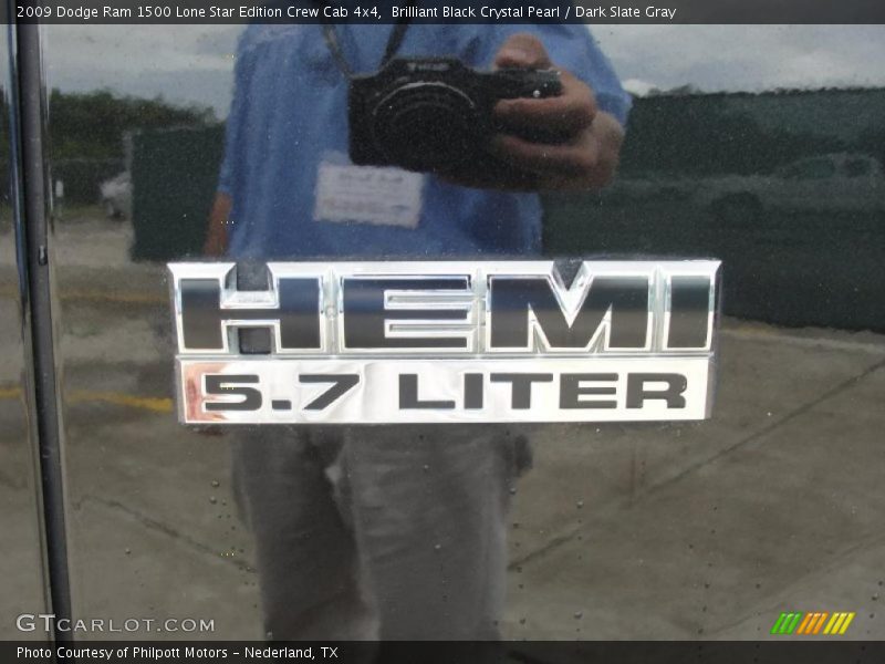 Brilliant Black Crystal Pearl / Dark Slate Gray 2009 Dodge Ram 1500 Lone Star Edition Crew Cab 4x4